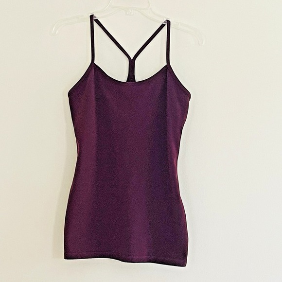 Lululemon Power Y Tank Top Bordeaux Drama Racerback Strappy Workout Yoga Size 8 - Picture 8 of 11